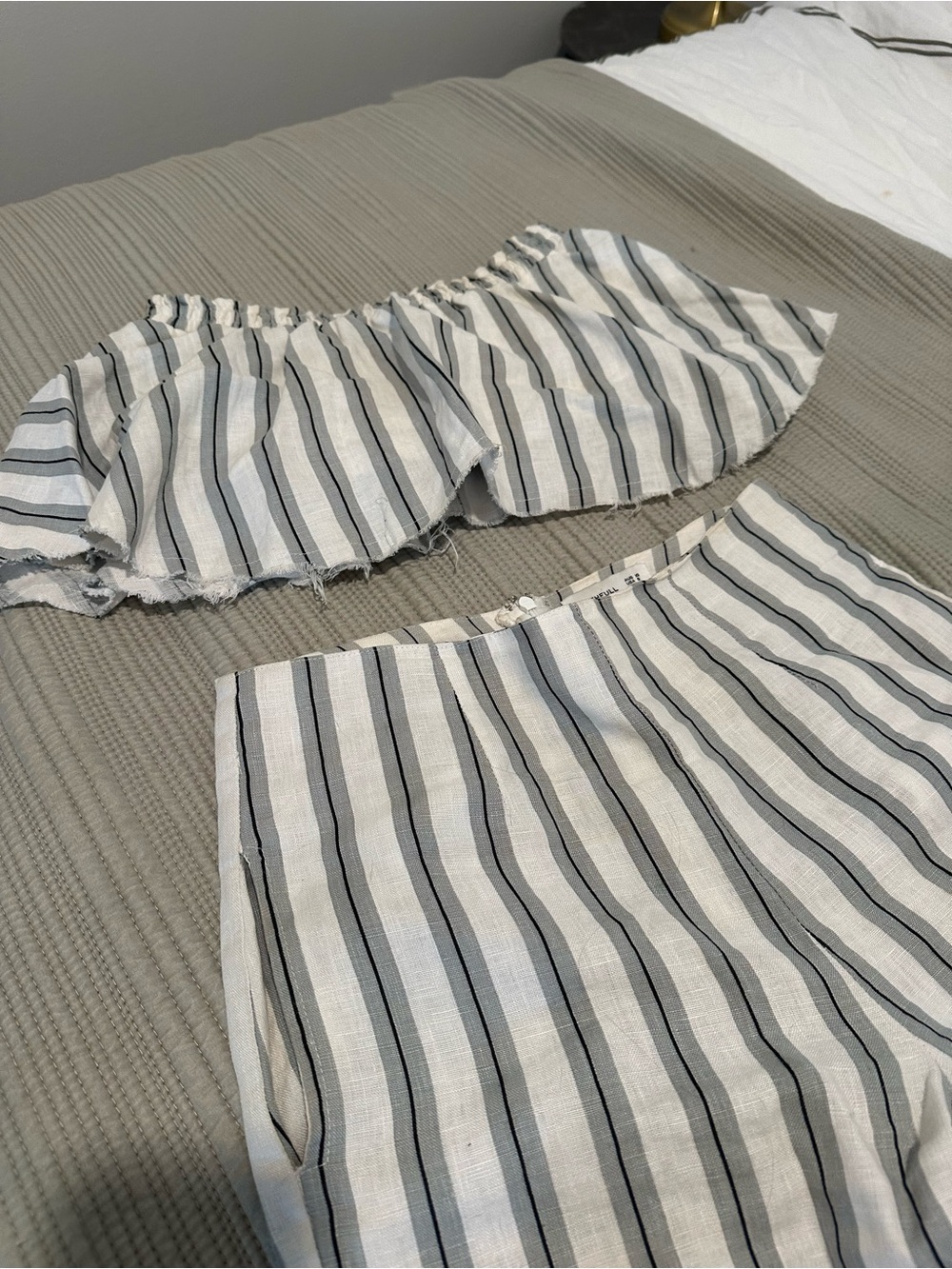 Faithfull the Brand Blue & White Striped Two Piece Set
